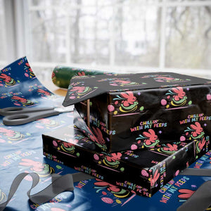 Easter Day Wrapping Paper Roll Chillin With My Peeps Bunnies TS10 Black Print Your Wear