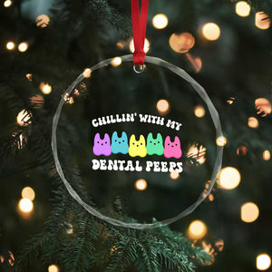 Easter Dental Bunny Crystal Glass Ornament Chilling With My Dental Peeps TS10 Print Your Wear
