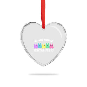 Easter Dental Bunny Heart Crystal Glass Ornament Chilling With My Dental Peeps TS10 Print Your Wear