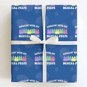 Easter Dental Bunny Wrapping Paper Roll Chilling With My Dental Peeps TS10 Royal Blue Print Your Wear