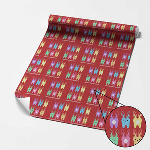 Easter Dentist Wrapping Paper Roll Chilling With My Dental Peeps Bunny TS10 Red Print Your Wear
