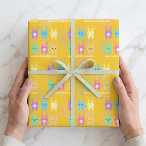 Easter Dentist Wrapping Paper Roll Chilling With My Dental Peeps Bunny TS10 Yellow Print Your Wear