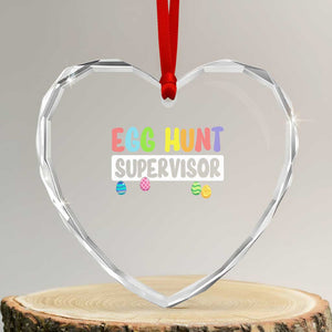 Easter Egg Hunt Supervisor Heart Crystal Glass Ornament Funny Mom Dad TS10 Transparent Glass 3'' Heart Print Your Wear