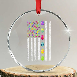 Easter Eggs American Flag Patriotic Crystal Glass Ornament Happy Easter Day TS02 Transparent Glass 3'' Circle Print Your Wear