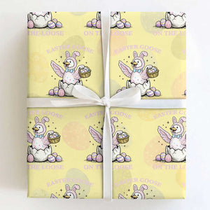Easter Goose On The Loose Wrapping Paper Roll Funny Easter Egg Hunt Gift TS12 Light Yellow Print Your Wear