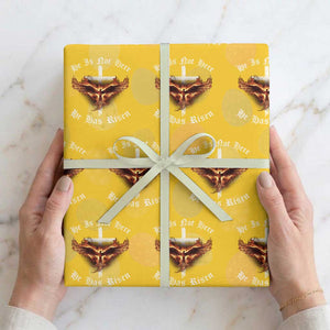 Easter Jesus Has Risen Wrapping Paper Roll Christian Religious Phoenix Resurrection Cross TS10 Yellow Print Your Wear