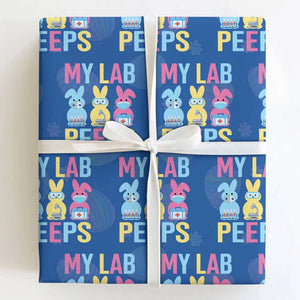 Easter Lab Tech Wrapping Paper Roll Cute Bunny My Lab Peeps TS10 Royal Blue Print Your Wear