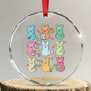 Easter Nurse Bunny Crystal Glass Ornament Funny Nursing Easter Spring Nurse Gift TS10 Transparent Glass 3'' Circle Print Your Wear