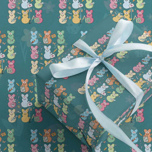 Easter Nurse Bunny Wrapping Paper Roll Funny Nursing Easter Spring Nurse Gift TS10 Teal Print Your Wear