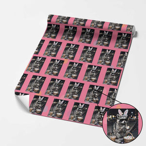 Easter Raccoon Iced Coffee Wrapping Paper Roll Funny Trash Panda Egg Painting TS14 Pink Print Your Wear