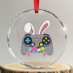 Easter Video Game Crystal Glass Ornament Bunny Eggs Gaming Gamer TS10 Transparent Glass 3'' Circle Print Your Wear