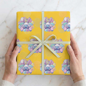 Easter Video Game Wrapping Paper Roll Cute Bunny Eggs Gaming Gamer TS10 Yellow Print Your Wear