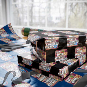Eat Sleep Anime Gaming Repeat Wrapping Paper Roll Kawaii Otaku Manga Ramen Lover TS02 Black Print Your Wear
