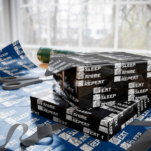 Eat Sleep Anime Repeat Wrapping Paper Roll Japan Otaku Manga Lover TS02 Black Print Your Wear