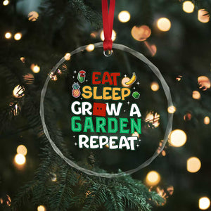 Eat Sleep Grow a Garden Repeat Crystal Glass Ornament Funny Gamer-Inspired Gardening Gift for Plant Lovers TS02 Print Your Wear