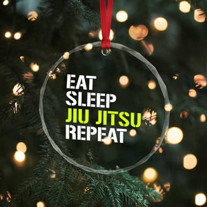 Eat Sleep Jiu Jitsu Repeat Crystal Glass Ornament Cool JiuJitsu BJJ TS10 Print Your Wear