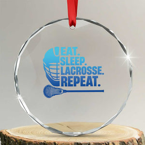Eat Sleep Lacrosse Repeat Crystal Glass Ornament Funny Lax Lover Player TS10 Transparent Glass 3'' Circle Print Your Wear
