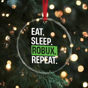 Eat Sleep Roblox Repeat Crystal Glass Ornament Funny Video Game Lovers Gamers