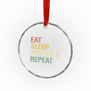 Eat Sleep Wrestle Repeat Crystal Glass Ornament Cool Wrestling TS10 Print Your Wear