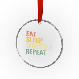 Eat Sleep Wrestle Repeat Crystal Glass Ornament Cool Wrestling TS10 Print Your Wear