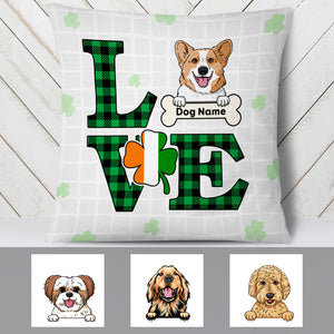 Personalized St Patricks Day Irish Patrick Day Dog Love Pillow CTM Custom - Printyourwear