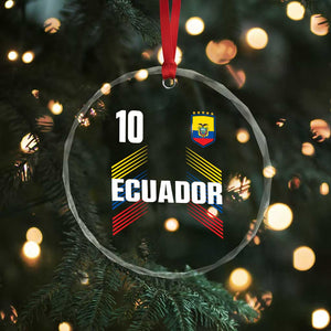 Ecuador Soccer Sports Graphic Number 10 Jersey Style Crystal Glass Ornament Proud Ecuadorian Football Fans Game Day Pride