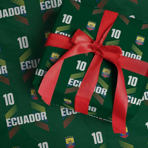 Ecuador Soccer Sports Graphic Number 10 Jersey Style Wrapping Paper Roll Proud Ecuadorian Football Fans Game Day Pride TS02 Green Print Your Wear