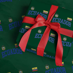 Ecuador Vintage Throwback Soccer Jersey Style Wrapping Paper Roll Ecuadorian Hispanic Heritage