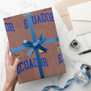 Ecuador Vintage Throwback Soccer Jersey Style Wrapping Paper Roll Ecuadorian Hispanic Heritage