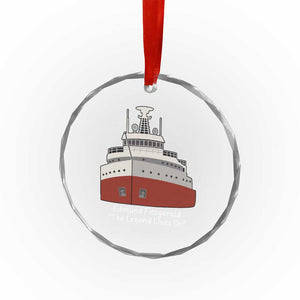 Edmund Fitzgerald Tribute Crystal Glass Ornament The Legend Lives On Great Lakes Freighter Memorial TS02 Print Your Wear