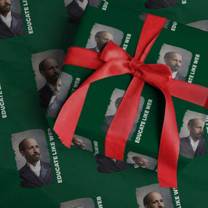 Educate Like W E B Wrapping Paper Roll African American Heritage TS12 Green Print Your Wear