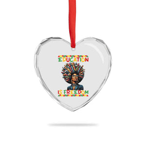 Education Is Freedom Heart Crystal Glass Ornament Black History Month Gift For Teachers TS12 Print Your Wear