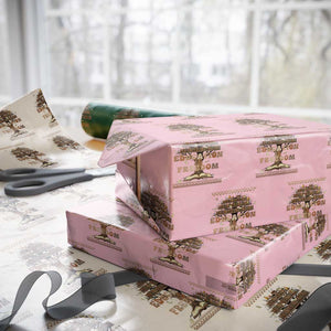 Education Is Freedom Teacher Gift Wrapping Paper Roll Inspirational Africa Map Book Stack TS12 Light Pink Print Your Wear