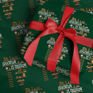 Education Is Freedom Wrapping Paper Roll African American History Africa Map Books TS12 Green Print Your Wear