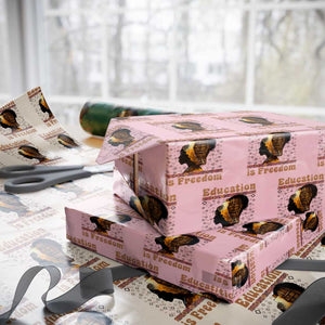 Education Is Freedom Wrapping Paper Roll Black History Women Teacher Gift TS12 Light Pink Print Your Wear