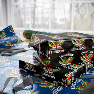 Education Is Freedom Wrapping Paper Roll Teaching Black History Month Books TS02 Black Print Your Wear