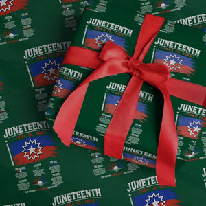 Educational Juneteenth Flag Symbolism Infographic Wrapping Paper Roll Freedom Day June 19 1865 History Meaning