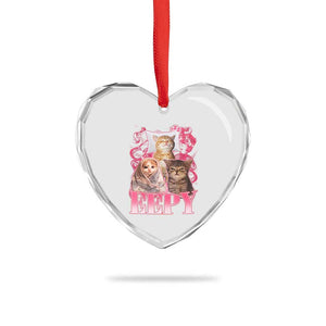 Eepy Sleepy Cats Y2K Bootleg Meme Graphic Heart Crystal Glass Ornament Funny Internet Culture Humor