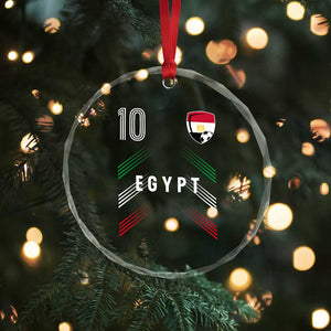 Egypt Soccer Sports Graphic Number 10 Jersey Style Crystal Glass Ornament Proud Egyptian Football Fans Game Day Pride