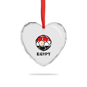 Egyptian Flag Soccer Ball Graphic Heart Crystal Glass Ornament Egypt Pride Sports Football Fans Match Day TS02 Print Your Wear