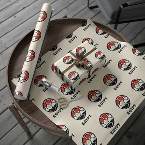 Egyptian Flag Soccer Ball Graphic Wrapping Paper Roll Egypt Pride Sports Football Fans Match Day TS02 Beige Print Your Wear