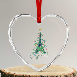 Eiffel Tower Christmas Tree Joyeux Noel Heart Crystal Glass Ornament TS09 Transparent Glass 3'' Heart Print Your Wear