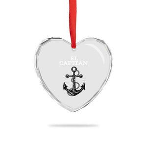 El Capitan Boating Captain Heart Crystal Glass Ornament Funny Boat Sailing Vintage Anchor TS11 Print Your Wear