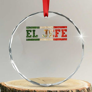 El Jefe Crystal Glass Ornament Funny Mexican Boss Spanish Slang TS11 Transparent Glass 3'' Circle Print Your Wear