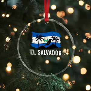 El Salvador Flag Crystal Glass Ornament Salvadoran Pride Torogoz Bird Palm Tree Volcano TS10 Print Your Wear