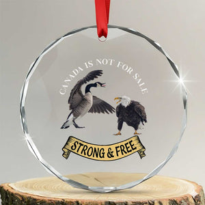 Elbows Up Crystal Glass Ornament Canada Is Not For Sale Goose Vs Eagle TS02 Transparent Glass 3'' Circle Print Your Wear