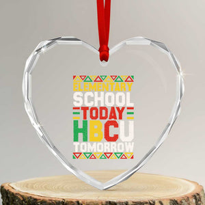 Elementary School Today HBCU Tomorrow Heart Crystal Glass Ornament Black Pride College Bound Motivation TS02 Transparent Glass 3'' Heart Print Your Wear