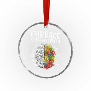 Embrace Neurodiversity Crystal Glass Ornament Autism Awareness ASD ADHD Acceptance TS02 Print Your Wear