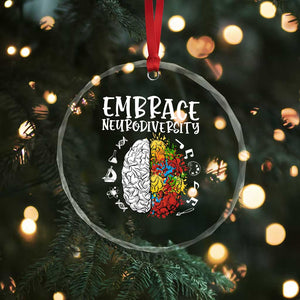 Embrace Neurodiversity Crystal Glass Ornament Autism Awareness ASD ADHD Acceptance TS02 Print Your Wear