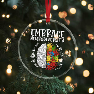 Embrace Neurodiversity Crystal Glass Ornament Autism Awareness ASD ADHD Acceptance TS02 Print Your Wear
